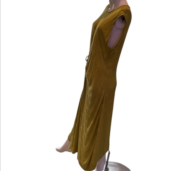 House of Harlow 1960 Chartreuse Cutout Satin Slip Midi Dress Size Medium - Picture 5 of 11